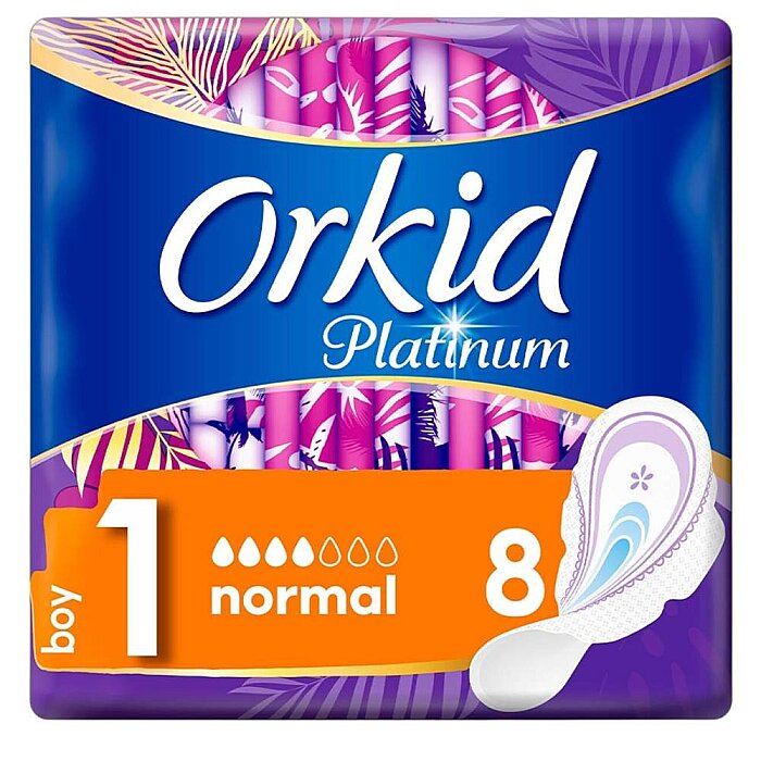 Orkid Platinum Hijyenik Ped Normal Tekli Paket 8'li - 1