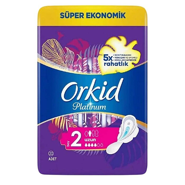 Orkid Platinum Hijyenik Ped Uzun Süper Ekonomik Paket 20'li - 1