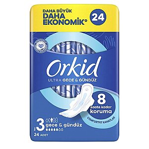 Orkid Ultra Ekstra Dörtlü Paket Hijyenik Ped Gece 24'lü - Orkid