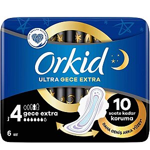 Orkid Ultra Extra Hijyenik Ped Gece Extra Tekli Paket 6'li - 1