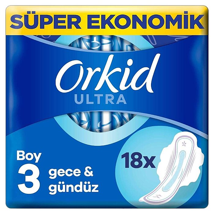 Orkid Ultra Extra Hijyenik Ped Gece Süper Ekonomik Paket 18'li - 2
