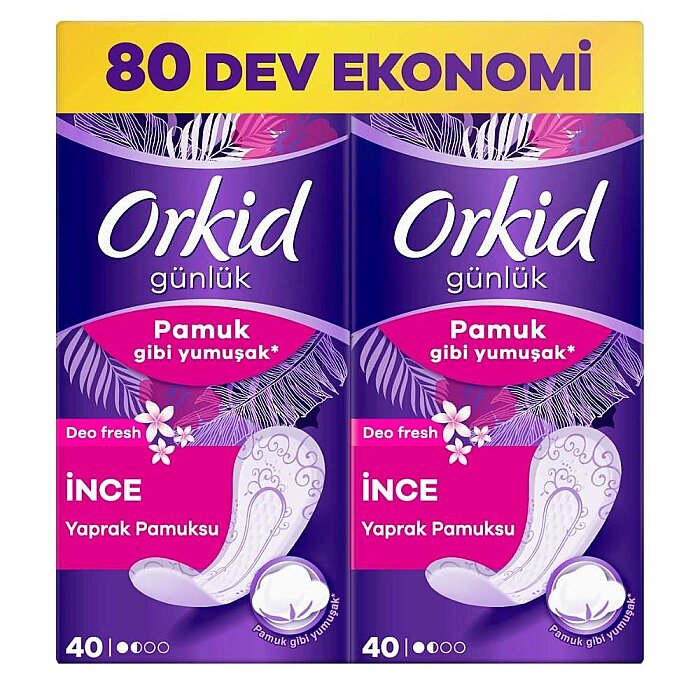 Orkid Yaprak Pamuksu Günlük Ped Deo Fresh Dev Ekonomi Paketi 80'li - 1