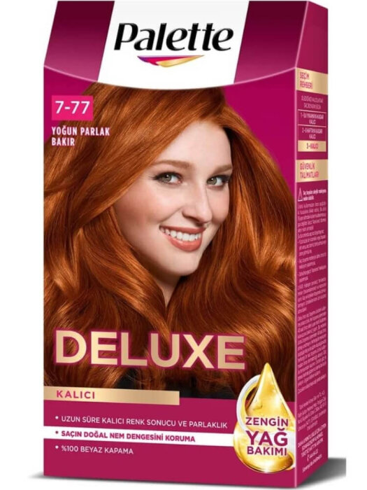 Palette Deluxe Set Saç Boyası 7.77 Yoğun Parlak Bakır - 1