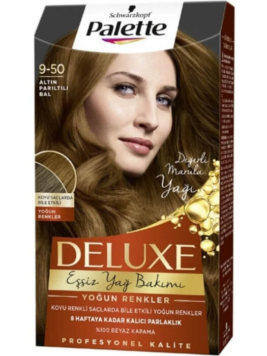 Palette Deluxe Set Saç Boyası 9.50 Altın Parıltılı Bal - 1