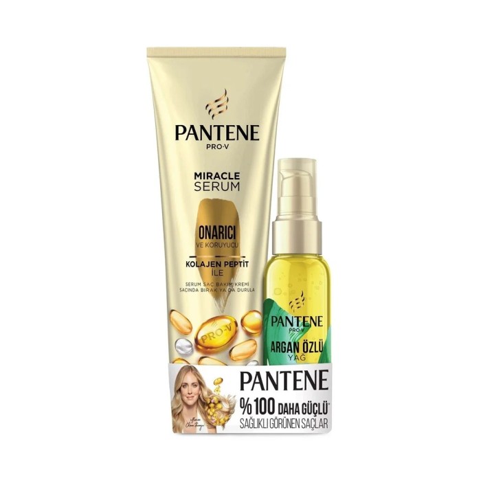 Pantene Saç Bakım Serumu Argan Yağlı Elixir 100 Ml + Onarıcı ve Koruyucu Serum 200 Ml Set