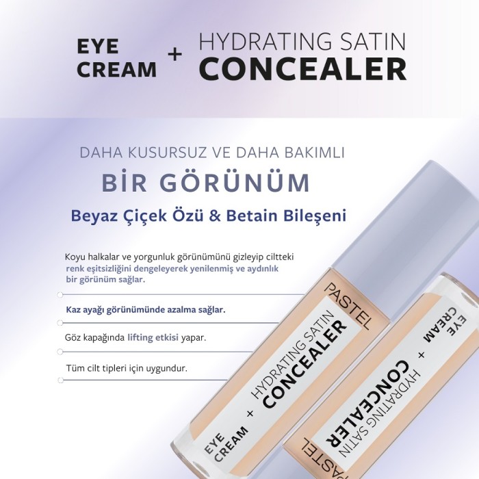 Pastel Eye Cream+Hydrating Satin Concealer 61 Vanilla