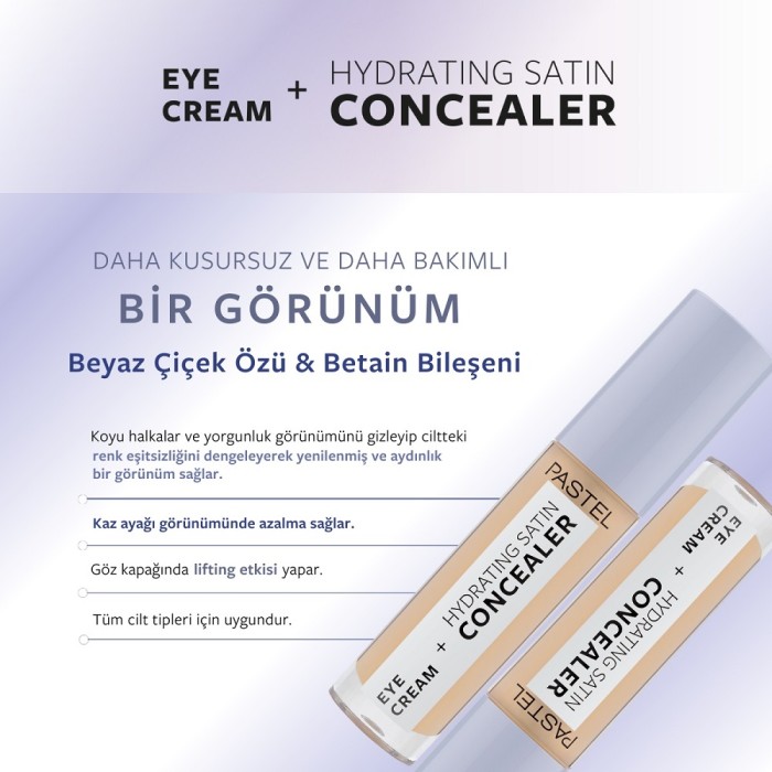 Pastel Eye Cream+Hydrating Satin Concealer 64 Medium Light