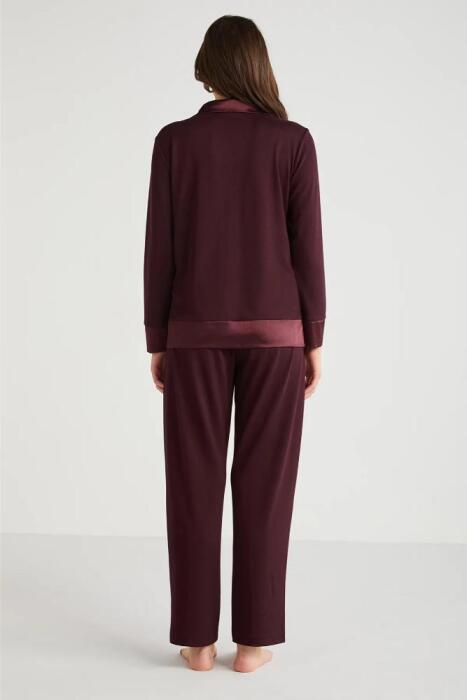 Penye Mood 9708 Kadın Pijama Takımı Bordo - 5