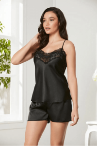 Pierre Cardin 2475 Bayan 3'lü Şort Takım Siyah - 4