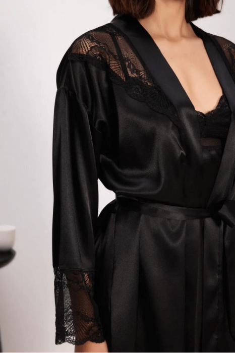 Pierre Cardin 4510 Gecelik Sabahlık Takımı Siyah - 2