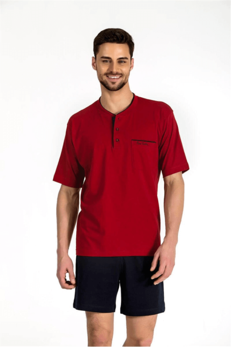 Pierre Cardin 5370 Penye 3'lü Pijama Takımı Bordo - 1