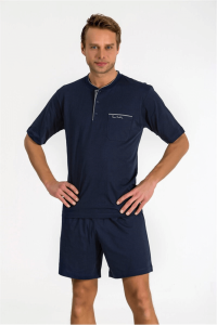 Pierre Cardin 5370 Penye 3'lü Pijama Takımı Lacivert - Pierre Cardin