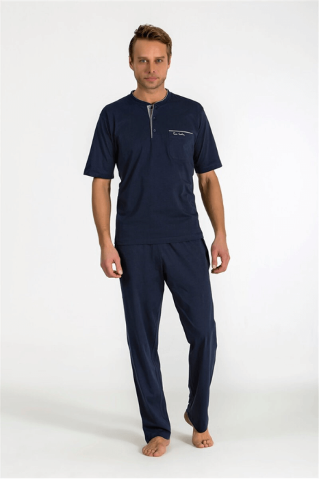 Pierre Cardin 5370 Penye 3'lü Pijama Takımı Lacivert - 2