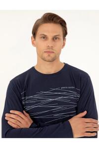 Pierre Cardin 6061 Erkek Penye Pijama Takımı Lacivert - 2