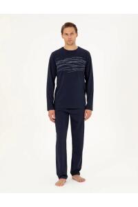 Pierre Cardin 6061 Erkek Penye Pijama Takımı Lacivert - 4