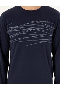 Pierre Cardin 6061 Erkek Penye Pijama Takımı Lacivert - 6