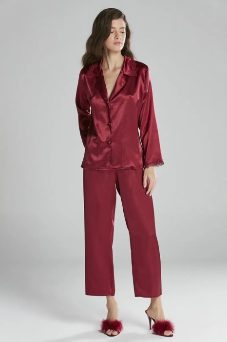 Pierre Cardin 6965 Saten Altılı Takım Bordo - 6