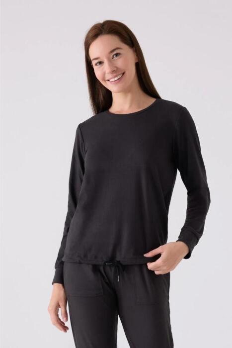 Pierre Cardin 8925-S-X Kadın Uzun Kollu Pijama Takımı Siyah - 2