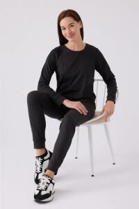 Pierre Cardin 8925-S-X Kadın Uzun Kollu Pijama Takımı Siyah - 3