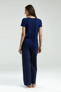 Pierre Cardin 8953-X Büyük Beden Bayan Pijama Takımı Lacivert - 5
