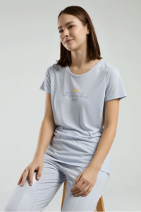 Pierre Cardin 8978 Bayan Pijama Takımı Mavi - Pierre Cardin