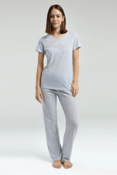 Pierre Cardin 8978 Bayan Pijama Takımı Mavi - 3