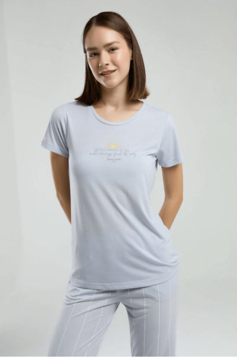 Pierre Cardin 8978 Bayan Pijama Takımı Mavi - 4