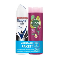 Rexona Invisible Black&White Deo + Elidor Güçlü Saçlar İçin Şampuan 200 Ml Set - Thumbnail