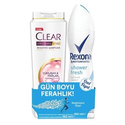 Rexona Kadın Deodorant 150 Ml + Clear Şampuan 185 Ml Set - Thumbnail