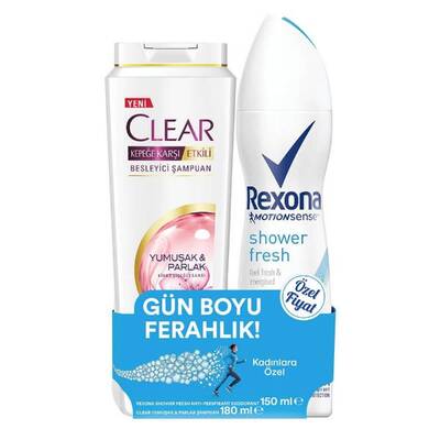 Rexona Kadın Deodorant 150 Ml + Clear Şampuan 185 Ml Set