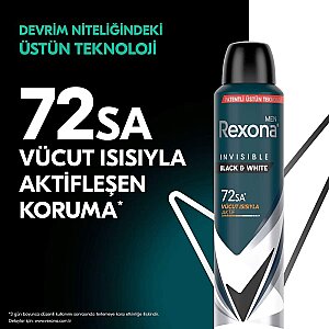 Rexona Men Black&White Invisible Erkek Deodorant 200 Ml - 2