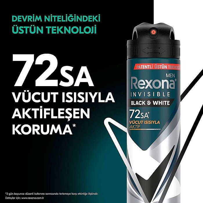 Rexona Men Invisible Black&White Erkek Deodorant 150 Ml - 2