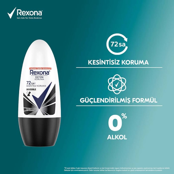 Rexona Women Black&White Invisible 72H Roll-On 50 Ml - 4