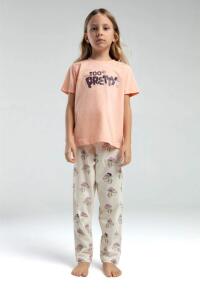 Rolly Polly Rp3585-2 Kız Çocuk Pijama Takımı Somon - Roly Poly