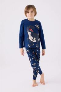 Roly Poly 3428-2 Erkek Çocuk Uzun Kollu Pijama Koyu Indigo - Roly Poly
