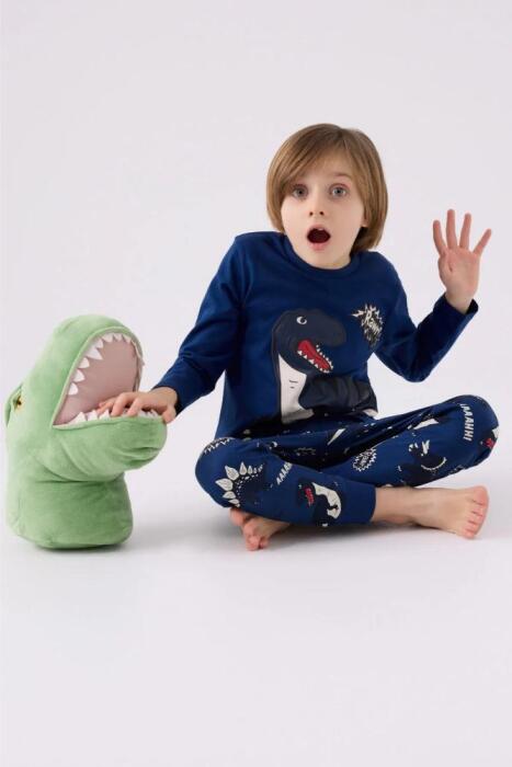 Roly Poly 3428-2 Erkek Çocuk Uzun Kollu Pijama Koyu Indigo - 3