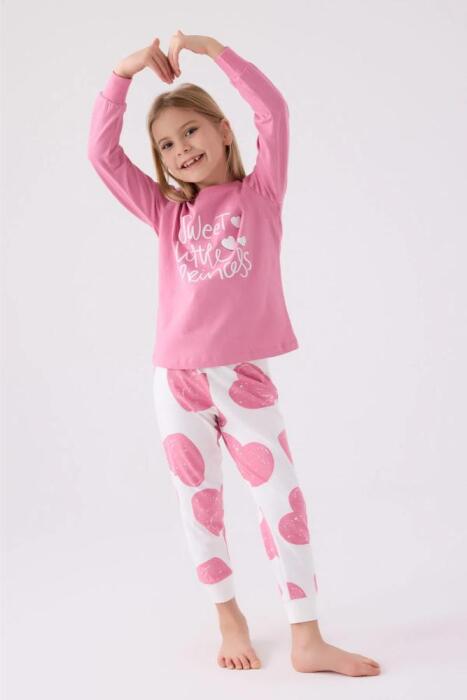 Roly Poly 3470-2 Kız Çocuk Uzun Uzun Kol Pijama Takımı Karanfil - 3