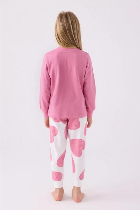 Roly Poly 3470-2 Kız Çocuk Uzun Uzun Kol Pijama Takımı Karanfil - 5