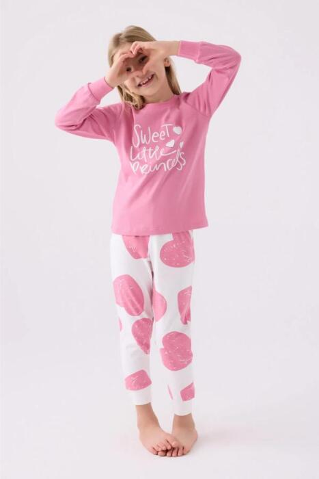 Roly Poly 3470-2 Kız Çocuk Uzun Uzun Kol Pijama Takımı Karanfil - 1