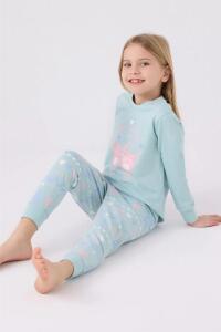 Roly Poly 3486-2 Kız Çocuk Uzun Pijama Takımı Su Yeşili - 3