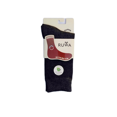 Ruwa 251 Kadın Diyabetik Çorap Koyu Gri