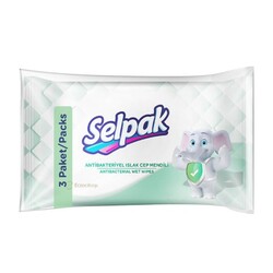 Selpak Antibakteriyel Islak Cep Mendili 3'lü - Selpak
