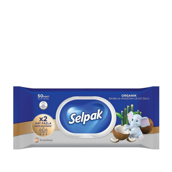 Selpak Organik Bambu & Hindistan Cevizi Özlü Islak Mendil 50'li - 1