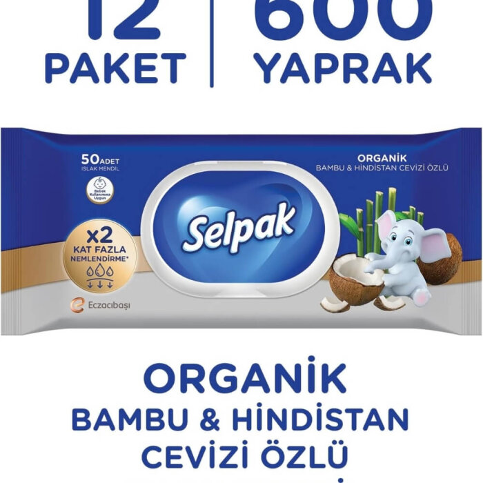 Selpak Organik Bambu & Hindistan Cevizi Özlü Islak Mendil 50'li - 2