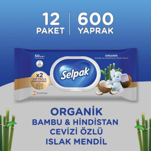 Selpak Organik Bambu & Hindistan Cevizi Özlü Islak Mendil 50'li - 3