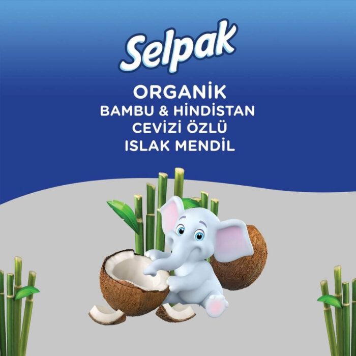 Selpak Organik Bambu & Hindistan Cevizi Özlü Islak Mendil 50'li - 4