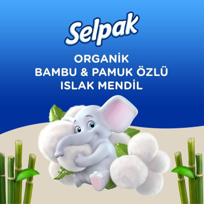 Selpak Organik Bambu & Pamuk Özlü Islak Mendil 50'li - 3