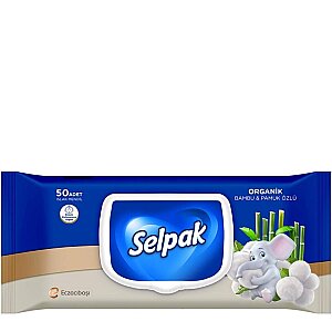 Selpak Organik Bambu & Pamuk Özlü Islak Mendil 50'li - Selpak