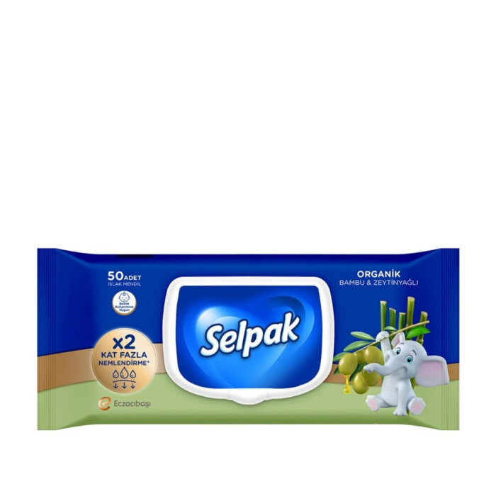 Selpak Organik Bambu & Zeytinyağı Özlü Islak Mendil 50'li - 1