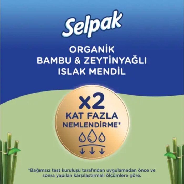 Selpak Organik Bambu & Zeytinyağı Özlü Islak Mendil 50'li - 2
